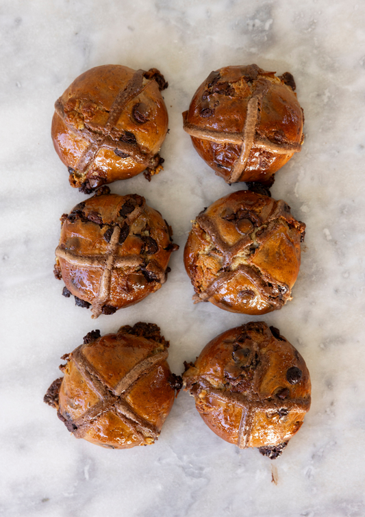 Triple Chocolate Hot Cross Buns